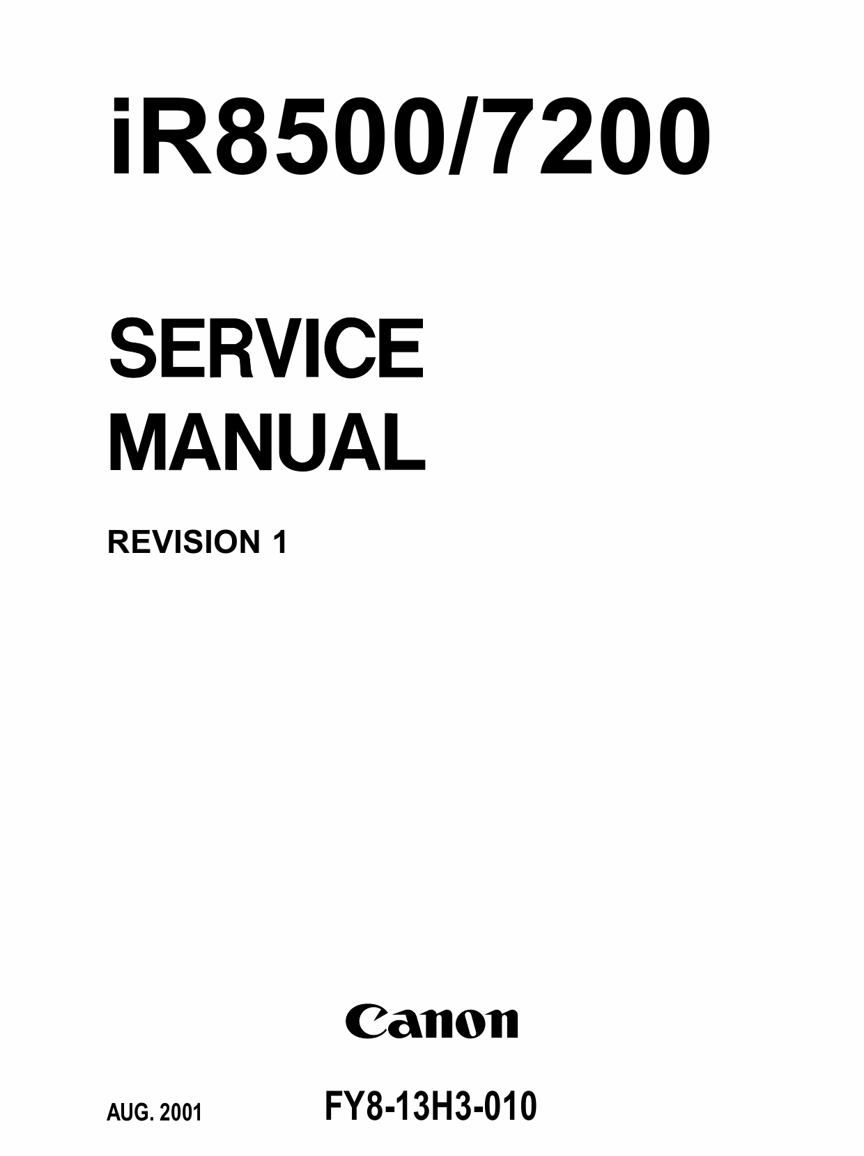 Canon imageRUNNER iR-8500 7200 Parts and Service Manual-1